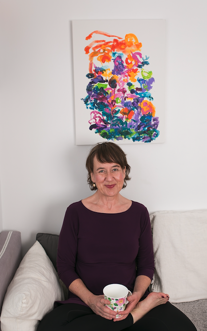 Moneca Kaiser with artwork