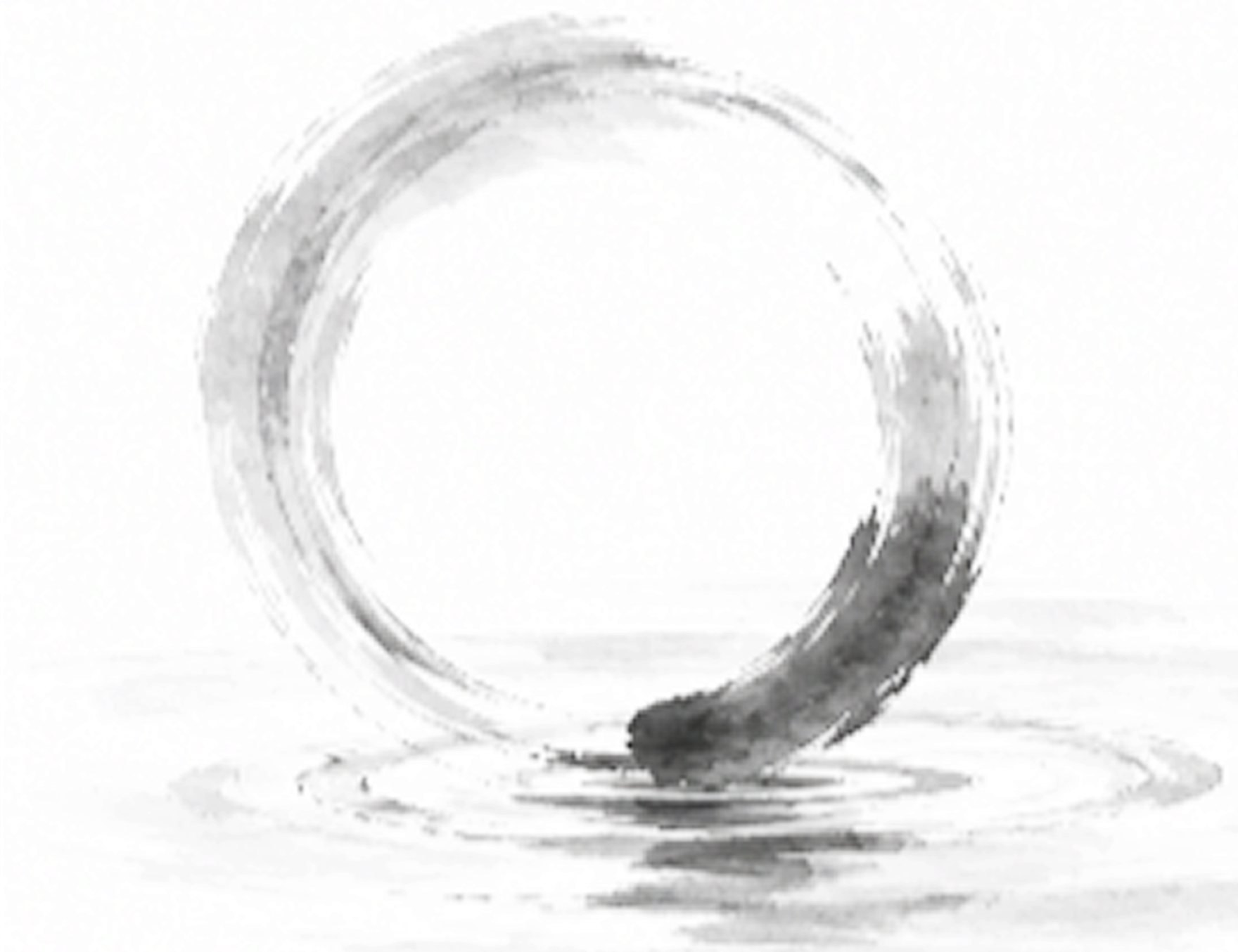 Ink-wash enso circle